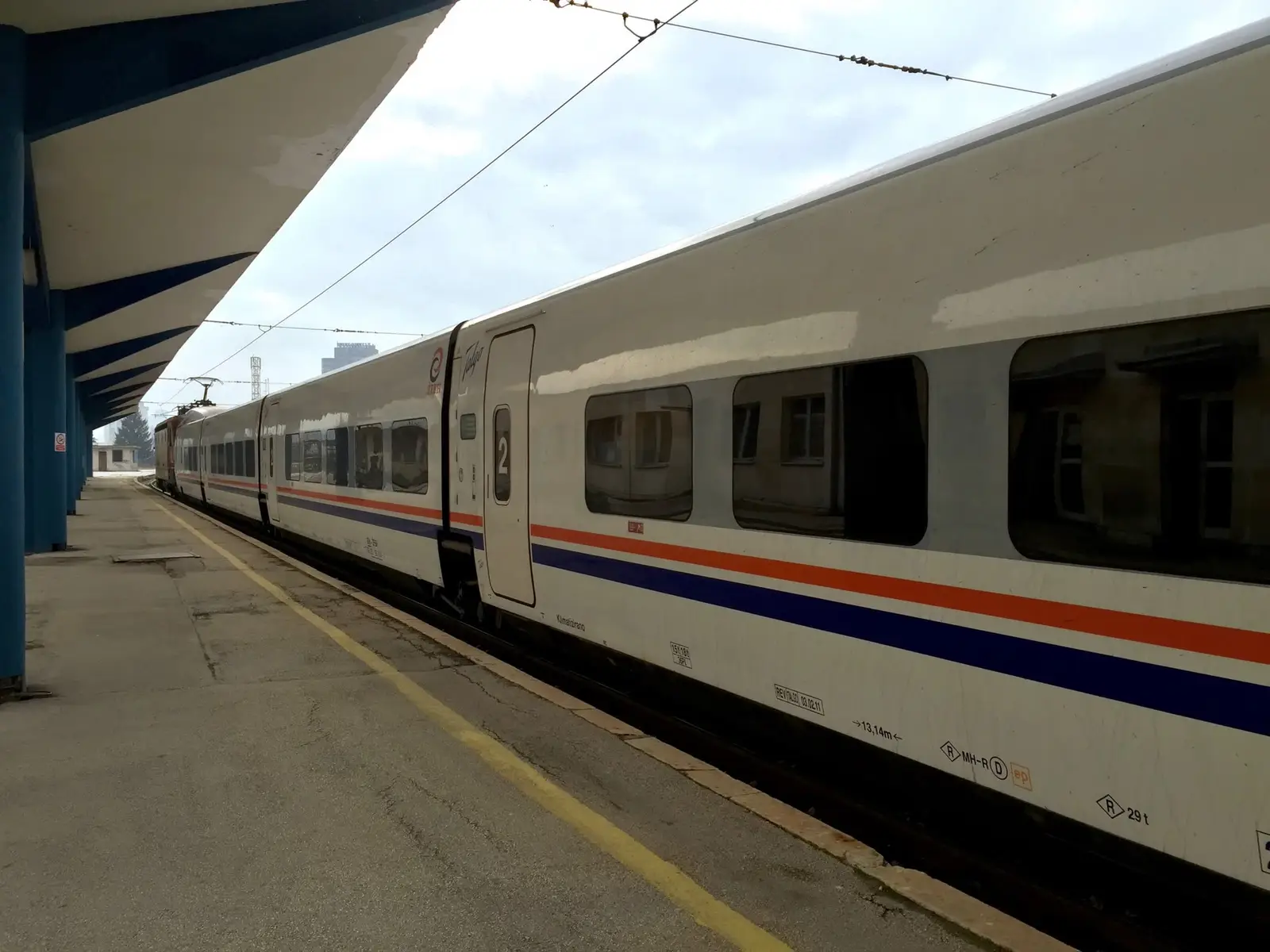 A Talgo train at Sarajevo railway station