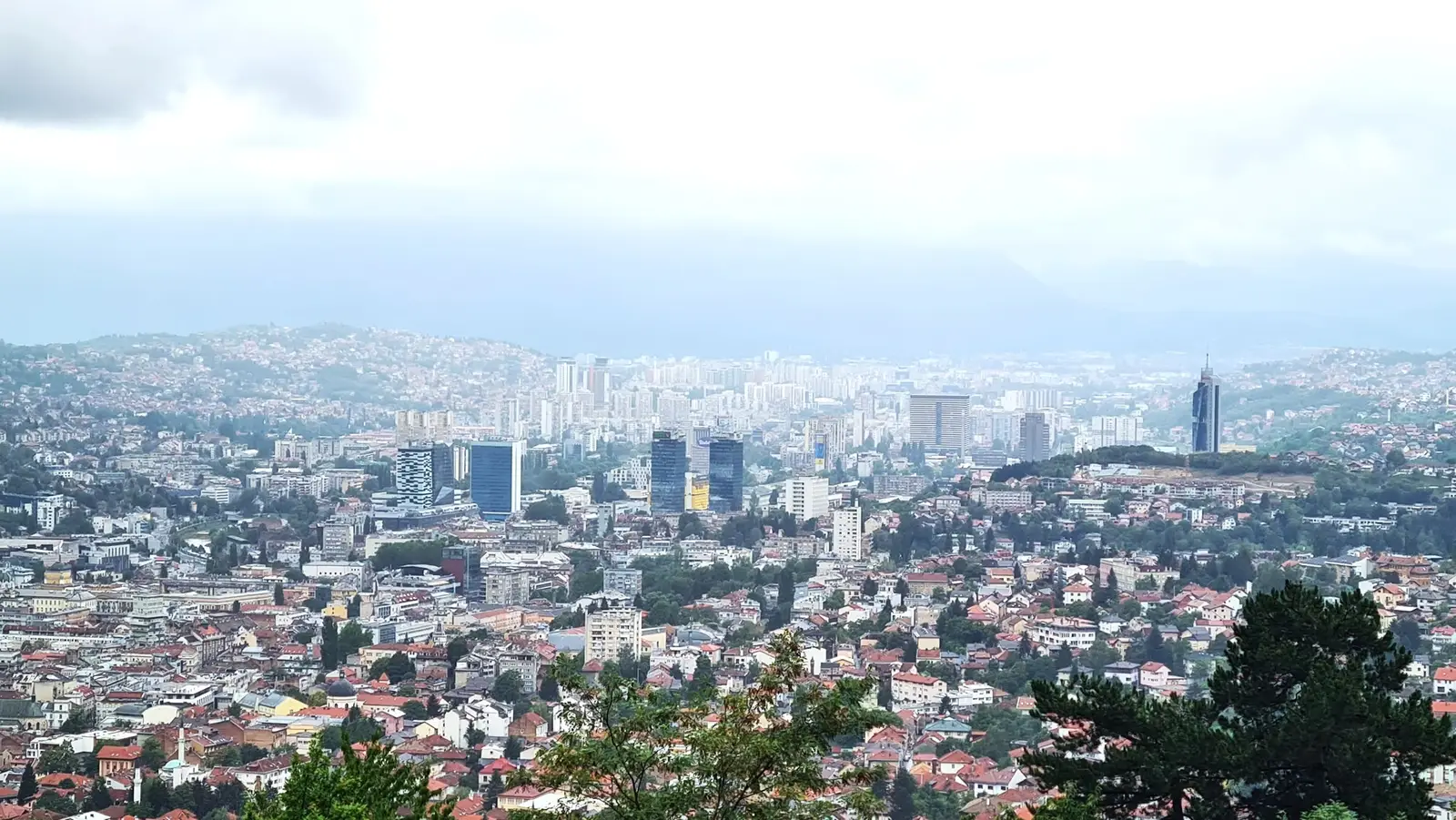 Sarajevo from the hills east of the city