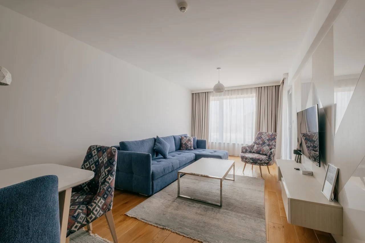 Living room in the photographed apartment